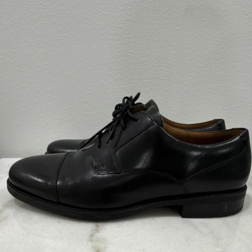 Cole Haan Black Leather Cap Toe Oxford Dress Shoes Lace Up Round Toe 10.5 M